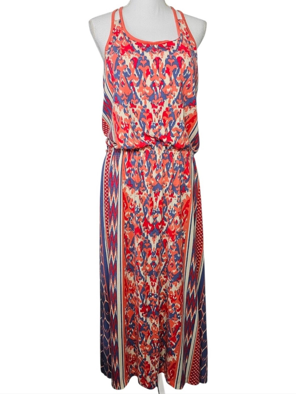 The North Face Womens XL Maxi Dress Boho Tribal Print Padded Racerback Pockets